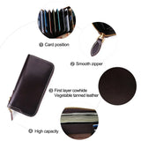 Leather New Genuine Wallet Men Women Clutch Bag Zipper Cowhide Card Holder Purse Long s Coin