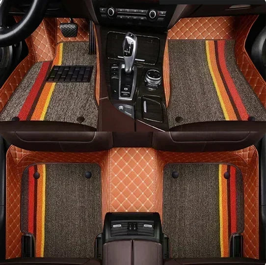 Customized Style Luxury Double Layer Car Floor Mat for BMW 5 Series E39 1995-2004 E60 F10 G30 2017-2022 Interior Details