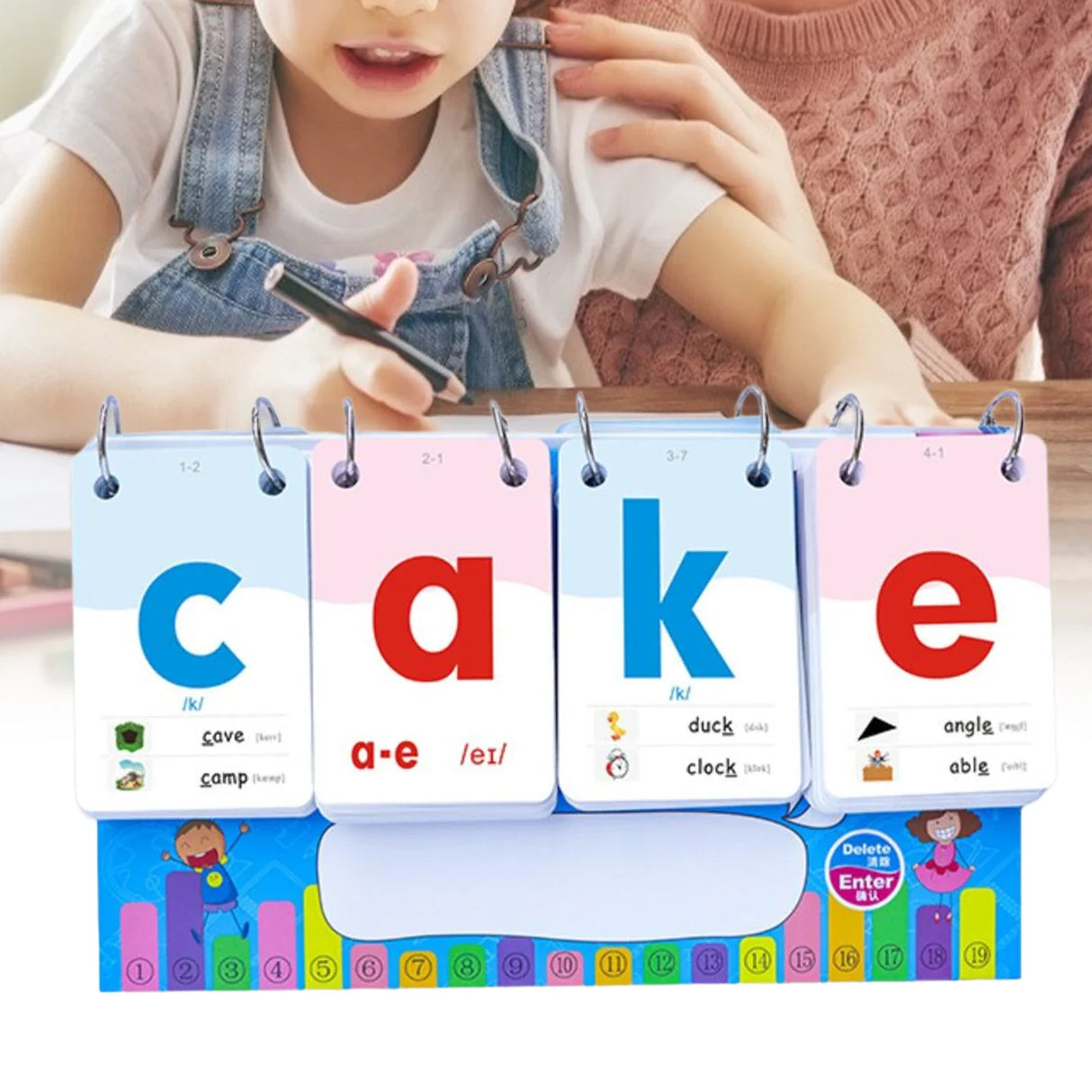 Montessori Phonetic Reading Letters Alphabet Sight Words Calendar Flash Cards Learning Toy English Phonics Card Desk Calendar