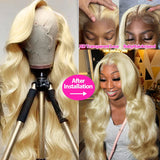 34 30 Inch 613 Hd Lace Frontal Wig 13x6 Body Wave Brazilian 250 Density Blonde Lace Front Wig Human Hair Colored Wigs For Women