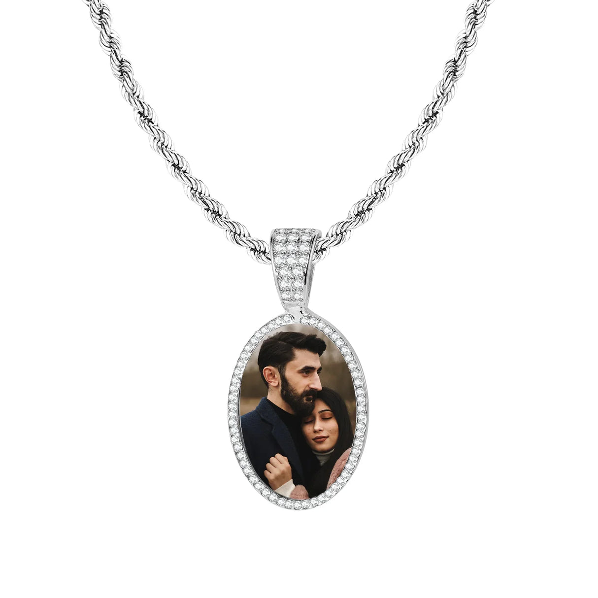 Custom Photo Pendant Necklace Personalized Hip Hop Jewelry Gifts For Women Men 18K Gold Plated Stainless Steel Memory Pendant