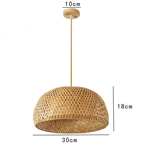 Bamboo Pendant Lamp Hand Knitted Chinese Style Weaving Hanging Lamps 18/19/30cm Restaurant Home Decor Lighting Fixtures