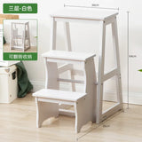 Solid Pine Wood High Stools Kitchen Multifunctional Step Ladder Chair Folding Design Step Stool Strong And Durable Ladder Stool