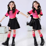 kid Girl Jazz Dance Costume Children Street Hip hop Dance Jazz Kpop Dance Costume for Girls pink Outfit Streetwear Clothes Sets