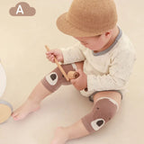 2 Pairs a Lot 2024 New Spring Kids Baby Kneepad Anti-slip Socks Set Toddler Cartoon Baby First Walking Kneecap Socks Suit