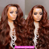 Reddish Brown 13x6 Hd Lace Frontal Wig Preplucked 13x4 Body Wave Lace Front Wig Brazilian Dark Red Brown 4x4 Closure Human Hair