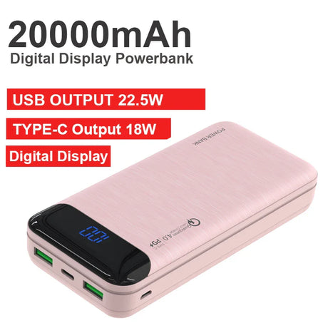 20000mAh Portable Power Bank External Battery Charger USB 22.5W USB TYPE C PD 20W Poverbank Phone Charger For Smart Mobile Phone