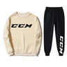 Men's Tracksuit Set Hoodie + Pants Spring Autumn Winter Fleece Warm Sportwear CCM Streetwear Suit Men Clothing