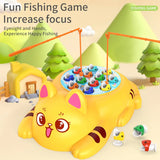 Cute Orange Cat Yellow Cat Fishing Plate Magnetic Fishing Without Battery Parent-child Interaction to Develop Intelligence