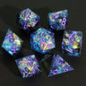 MINI PLANET Resin Dice With Sharp Edge For Dice Set Of 7 pcs Polyhedral Handmade Dice TTRPG Game D&D Dice Box Set