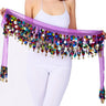 Colorful Belt Belly Dance Belt Costumes Double Layers Sequins Tassel Belly Dance Hip Scarf for Women Indian Belly Dancing Belts