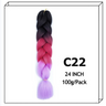 24Inch Synthetic Long Jumbo Ombre Braiding Hair For Women Colorful Braids 100g Rainbow Hair Gray Black Orange Red Yellow Blue