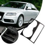 For Audi A4 B8 2009-2016 Carbon Fiber Cup Holder Panel Cover Decorative Sticker Modification Of Car Interior Accessories