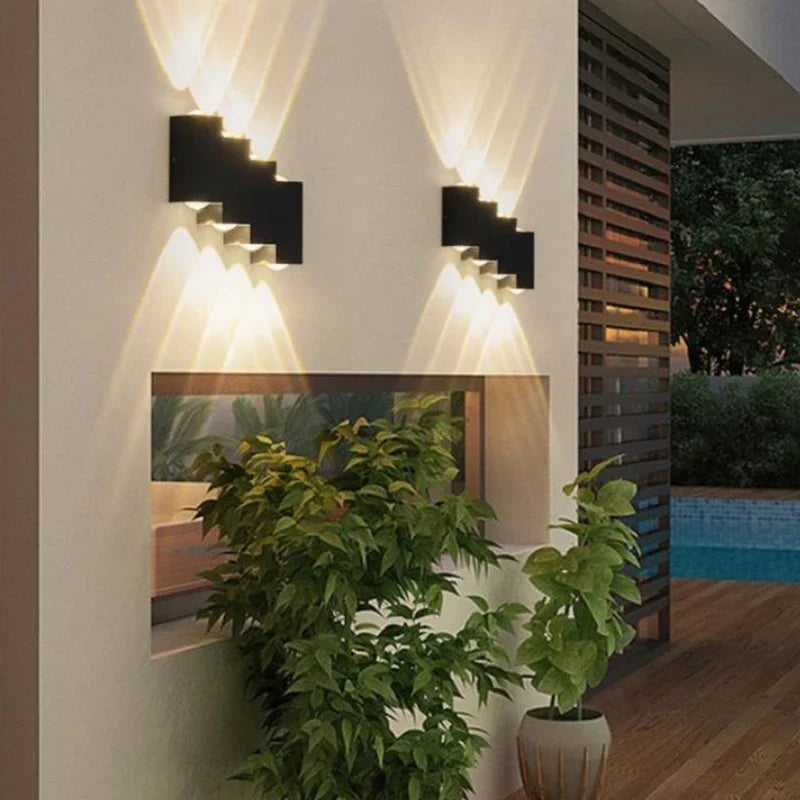 Creative Design Dual Head Luminous Porch Light Outdoor IP65 Waterproof LED Up and Down Luminous Courtyard Villa Simple Wall Lamp