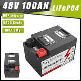 48V 40AH 100AH LiFePO4 Battery Pack Built-in 2000W 4000W BMS 6000 Cycles For Electric bike Scooter motorcycle Golf cart