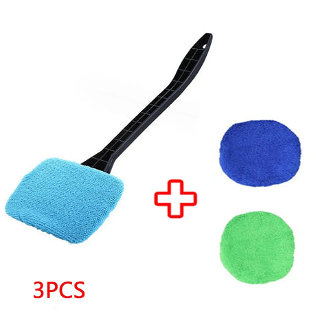 3PCS/Set Auto Windshield Cleaning Brush Long Handle Car Window Windshield Cleaner Wash Tool Microfiber Glass Wiper Defog Brush