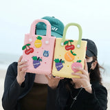 Women's Cartoon Pattern Handbags Waterproof EVA Handmade DIY Hole Paste Toy Decoration Beach Tote Portable Travel Mini Phone Bag