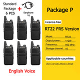 Retevis RT622 Mini Walkie Talkie 4 Pcs Walkie-talkies PMR446 FRS VOX Portable Two Way Radio Station for Restaurant Hotel