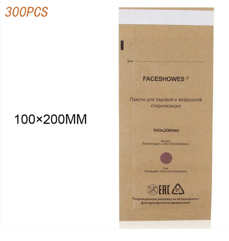 100/200/300PCS Kraft Paper Cleaning Bag High Temperature Disinfection Self Sealing Cleaning Bag for Dental Tools&Nail Products