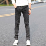 Men's Slim Little Feet Elastic Baggy Jeans Korean Fashion Streetwear Cargo Denim Pants Men Clothing