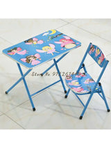 Kindergarten pupils children foldable learning tables and chairs set, writing desk and dining table can be raised and lowered