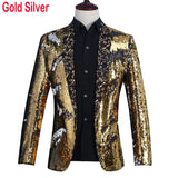 Shiny Green Sequins Bling Glitter Blazer Men 2023 Shawl Collar One Button Tuxedo Suits&Blazer Mens Wedding Party Stage Costumes