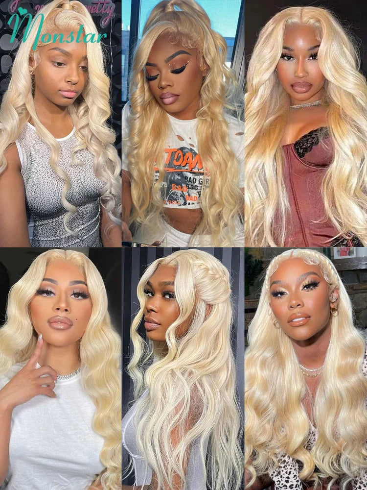 13x4 13x6 360 Transparent 613 Lace Frontal Wig Honey Blonde Color Brazilian Remy Body Wave Lace Front Human Hair Wigs for Women