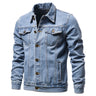 2023 Spring Men Solid Lapel Denim Jackets Fashion Motorcycle Jeans Jackets Hommes Slim Fit Cotton Casual Black Blue Coats