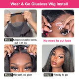 Wear And Go Glueless Wigs Pre Cut No Glue 5x5 HD Lace Closure Bone Straight 13x4 Lace Front Human Hair Wigs For Women Preplucked