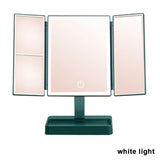 72 LED Light Vanity Mirror 1/2/3X Magnifying Cosmetic 3 Folding Makeup Mirrors 270 Rotation Stepless Dimmer Beauty Table Mirrors