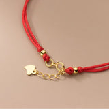 La monada 16+2.5cm 925 Silver Rope Bracelets Women Heart Golden Flower Bell Red Thread Line String Bracelets For Women Girl