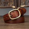 2.8cm Width Female Genuine Leather Belt Copper Pin Buckle Belts Women Jean Wild Cowskin Belts Fashion Simple New Waist Strap