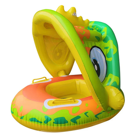 Infant Baby Float Swimming Seat Circle Inflatable Pool Swimming Ring Baby Water Seat with Sunshade Summer Beach Party Toys