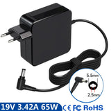 19V 3.42A 65W Laptop Ac Adapter Charger For Asus A52JU F751LN Z99E Z99F Z99FM Z99HE A550 R556LA R556LA Q500A K550C K550CC A450LC