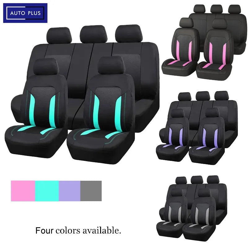 Universal Mesh Car Seat Cover Set Voiture Accessories Interior Unisex Fit Most Car SUV Track Van With Zipper Airbag Compatible