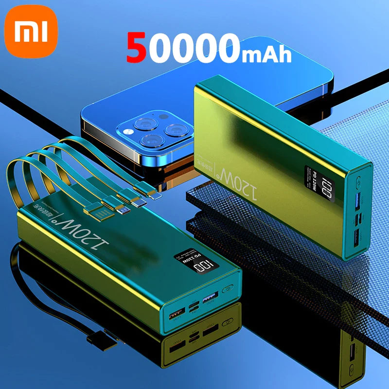 Xiaomi Power Bank 50000mAh Large Capacity 120W Super Fast Charging Portable Power Bank for Samsung Android Laptop Free Shipping