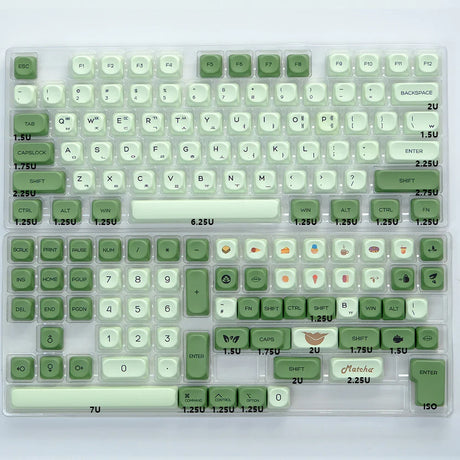 KBDiy KOA Keycaps GMK Soymilk 140 Keys PBT Keycap Similar MOA Japanese Korean Russian Keycap 7u MAC ISO For Mechanical Keyboard