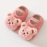 Cartoon Bear Baby Shoes Winter Thick Warm Newborn Shoes Non-slip Soled Soft Plush Toddler Kids Boy Girls Infant First Walkers