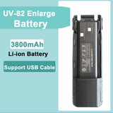 Baofeng UV-82 Battery 2800/3800/4200 mAh Enlarge for Walkie Talkies UV82 Plus UV-8D UV-82WX Original Ham Radios BL-8 Accessories