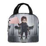 He Wants You For A Best Friend Chucky Lunch Bags Horror Portable Insulated Cooler Child's Play Thermal Picnic Work Lunch Box