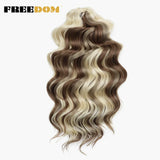 FREEDOM Deep Wavy Twist Crochet Hair 16 Inch Synthetic Curly Crochet Braids Hair High Temperature Fiber Braiding Hair Extensions