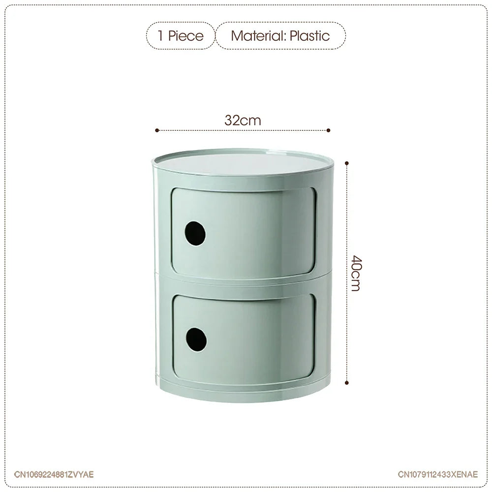 Nordic Modern White Nightstands Mini Circular Design Bedside Table Creative Round Storage Cabinet Night Stand Bedroom Furniture