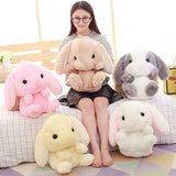 Cute Furry Rabbit Plush Doll Backpack Stuffed Kids Animal Backpack Lolita Rabbit Plush Doll Bag Long Ear Bunny Plushie s