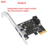 USB 3.0 Pci-e Adapter 2 Port Usb To Pcie Front Panel 20pin 20 Pin USB3.0 Hub PCI Express Controller Card Adapter