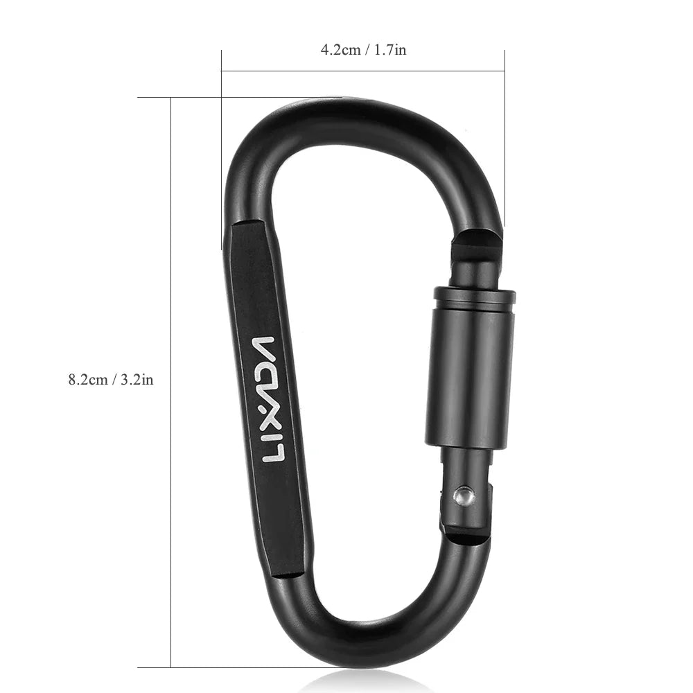 Lixada 9 Pack Aluminum Alloy D-ring Locking Carabiner Clip Set Screw Lock Hanging Hook Buckle Keychain Outdoor Multi Tools