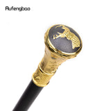 Gold Luxury Sika Deer Head Single Joint Walking Stick with Hidden Plate Self Defense Fashion Cane Plate Cosplay Crosier 93cm