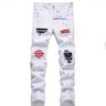 Dropshipping Fashion New Biker Jeans Men's Distressed Stretch Ripped  Hip Hop Slim Fit Holes Punk Denim Cotton Pants