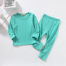 Spring Autumn Fall Winter Boys Girls Kids Cotton Clothes Set Rib Fabric Shirt + Pants Children Loungewear