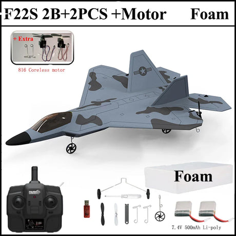 2024 New F22S 2.4G 4CH 3D6G RC Airplane Raptor F22 Warplane WLtoys A180 Upgrade Version LED Light With Gyroscope Out Door Toys