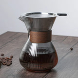 Striped Coffee Pot Hand Brewed Glass Coffee Sharing Pot Barista Tools Coffeeware Teaware Coffe Accessories Kettle Jug Pots Bar